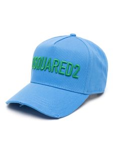 DSQUARED2 casquette effet-usé à logo brodé - Bleu