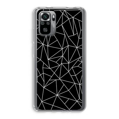 Geometrische lijnen wit: Xiaomi Redmi Note 10S Transparant Hoesje