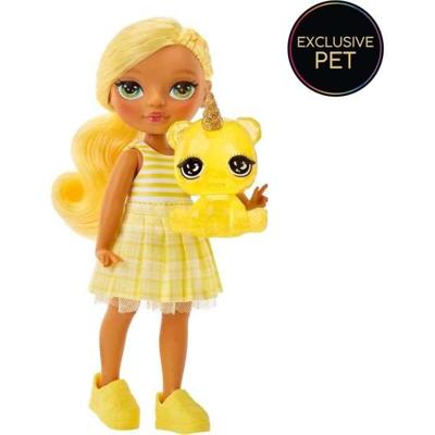 Rainbow High Littles - pop van 15 cm + huisdier - geel - vanaf 4 jaar