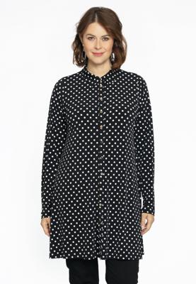 Yoek Blouse DOTS | Zwart | Maat 42/44