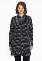 Yoek Blouse DOTS | Zwart | Maat 42/44