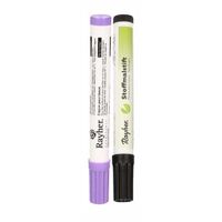 2x Textielstiften dikke punt 2-4 mm zwart/lila