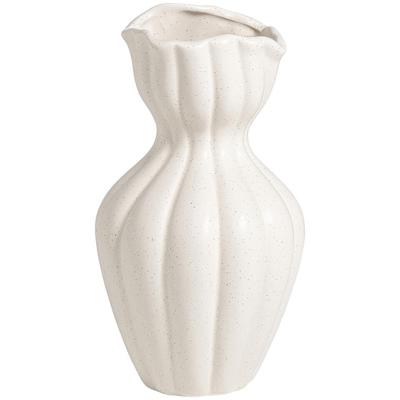 Leen Bakker - Vaas Calle Off-white 25,5xØ13,8 Cm - Keramiek - Wit#Crème - H25.5 Cm