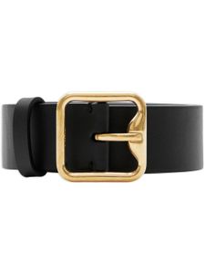 Burberry ceinture en cuir à boucle B - Noir