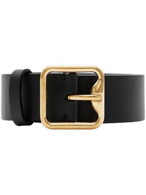 Burberry ceinture en cuir à boucle B - Noir