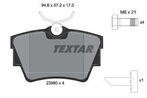 Remblokkenset, schijfrem TEXTAR, u.a. fÃ¼r Renault, Nissan, Opel, Vauxhall, Fiat