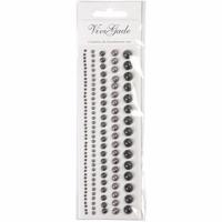 Hobby/knutsel kristal plaksteentjes - 140x stuks - zilver - strass steentjes - juwelen/gezichtparels