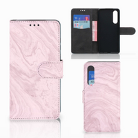 Huawei P30 Bookcase Marble Pink - Origineel Cadeau Vriendin - thumbnail