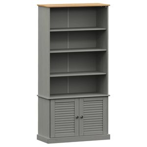 vidaXL Boekenkast VIGO 85x35x170 cm massief grenenhout grijs