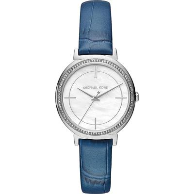 Michael Kors Dames Cinthia MK2661 zilver leer Japans quartz modehorloge