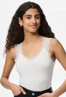 Hemdje met kant - Lace Top - Barbera - Viscose kanten onderhemd - Singlet met brede bandjes - Zwart - Huidskleur - Wit - Lingerie top