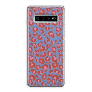 Leopard blue: Samsung Galaxy S10 Plus Transparant Hoesje