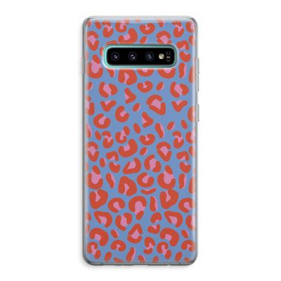 Leopard blue: Samsung Galaxy S10 Plus Transparant Hoesje
