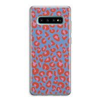 Leopard blue: Samsung Galaxy S10 Plus Transparant Hoesje
