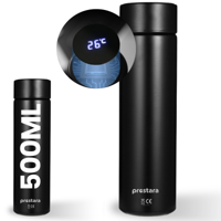Prestara Slimme Thermosfles met LCD Temperatuur Display - 500ML Dubbelwandige Isolatiefles | RVS Thermosbeker voor Koude en Warme Dranken - Ideaal voor Onderweg en op Werk