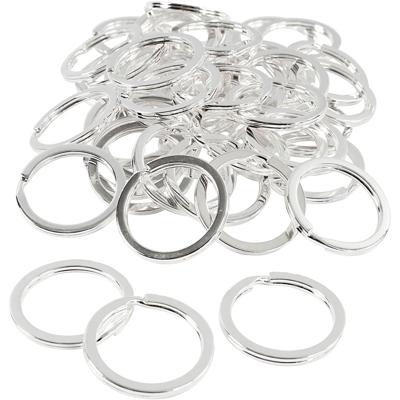Creativ Company Sleutelring, d 28 mm, verzilverd, 50 stuk/ 1 doos