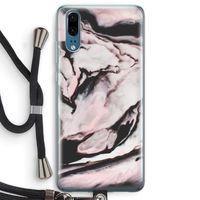 Roze stroom: Huawei P20 Transparant Hoesje met koord