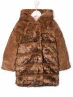 Chloé Kids veste en fourrure artificielle à capuche - Marron