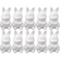 10x Piepschuim konijnen/hazen decoraties 8 cm hobby   -