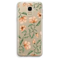 Peachy flowers: Samsung Galaxy J6 (2018) Transparant Hoesje