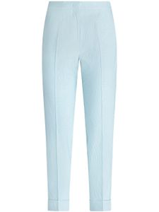 ETRO pantalon de tailleur à motif en jacquard - Bleu