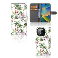 iPhone 14 Pro | Telefoonhoesje | Met pasjeshouder | Flamingo Palms