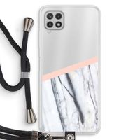 A touch of peach: Samsung Galaxy A22 4G Transparant Hoesje met koord
