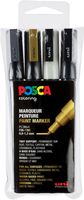 Posca paintmarker PC-3M, set van 4 markers in geassorteerde kleuren - thumbnail