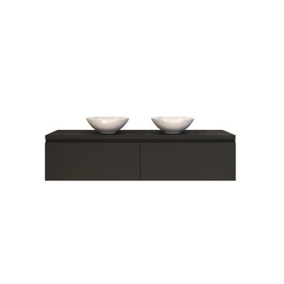 Badkamermeubelset Gliss Eros 180 cm Mat Zwart Met Waskom