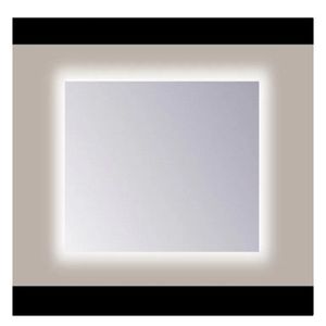 Spiegel Sanicare Q-Mirrors 90x60 cm PP-Geslepen Vierkant Met Rondom LED Warm White incl. ophangmateriaal Zonder Schakelaar Sanicare