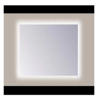 Spiegel Sanicare Q-Mirrors 90x60 cm PP-Geslepen Vierkant Met Rondom LED Warm White incl. ophangmateriaal Zonder Schakelaar Sanicare