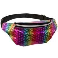 Hip heuptasje/fanny pack/buideltasje - regenboog print - Jaren 80 verkleed accessoire - thumbnail