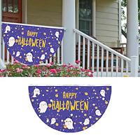 halloween decoraties vlag paars gors halve fan vlag halloween tuin hangende gors vlag banner met doorvoertules voor veranda tuin outdoor festival patio gazon tuin party decor Lightinthebox