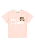 Dolce & Gabbana Kids teddy bear-print cotton T-shirt - Pink - thumbnail