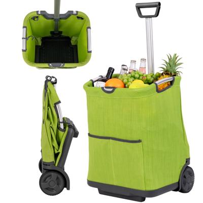 50 L Opvouwbare Boodschappentrolley Draagbare Multifunctionele Trolley met 3 Vakken voor Winkelen Kamperen Wassen Picknicken