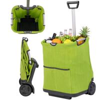 50 L Opvouwbare Boodschappentrolley Draagbare Multifunctionele Trolley met 3 Vakken voor Winkelen Kamperen Wassen Picknicken