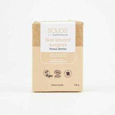 Alphanova Solide Cleansing bar bio gel droge huid sheabutter 100 Gram