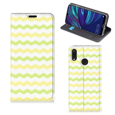 Huawei Y7 hoesje Y7 Pro (2019) | Hoesje met Magneet | Waves Yellow