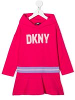 Dkny Kids robe-hoodie à logo imprimé - Rose - thumbnail