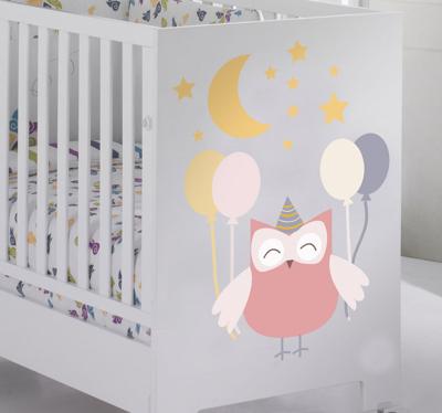 Sticker kinderen feestende uil