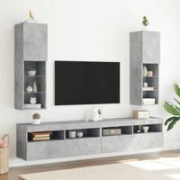 Tv-meubels met LED-verlichting 2 st 30,5x30x102 cm betongrijs Tv-meubels met LED-verlichting 2 st 30,5x30x102 cm betongrijs