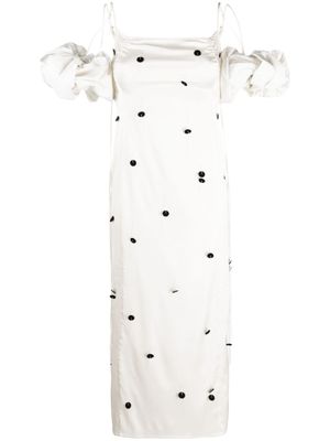 Jacquemus robe mi-longue Chouchou à pois - Blanc
