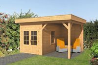 Lariks/Douglas Overkapping Oslo L type 4 blank 478x380 cm- Plat dak- Onbehandeld lariks Douglas hout- Tuindeco