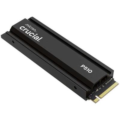 CRUCIAAL - P510 - Interne SSD - 1 TB - PCIe Gen4 NVMe M.2 - Met koellichaam - Leessnelheid tot 1100 MB/s - CT1000P510SSD5