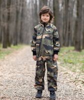 Waterproof Softshell Overall Comfy Green/Orange Military Bodysuit - thumbnail