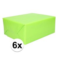 6x Cadeaupapier lime groen 200 cm - thumbnail