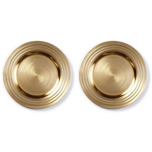 8x Diner/kerstdiner borden/onderborden goud 33 cm rond