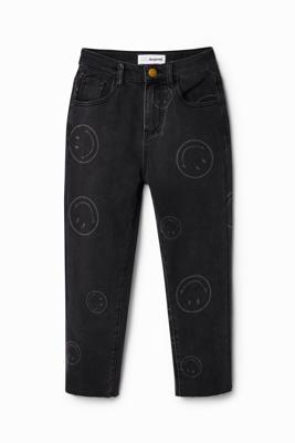 Rechte jeans Smiley® - BLACK - 7/8