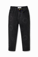 Rechte jeans Smiley® - BLACK - 7/8