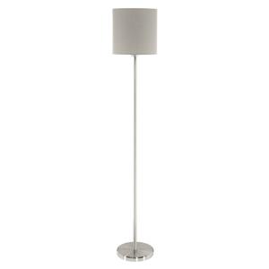 Eglo Vloerlamp Pasteri 28cm nikkel mat met lichtbruine kap 95167